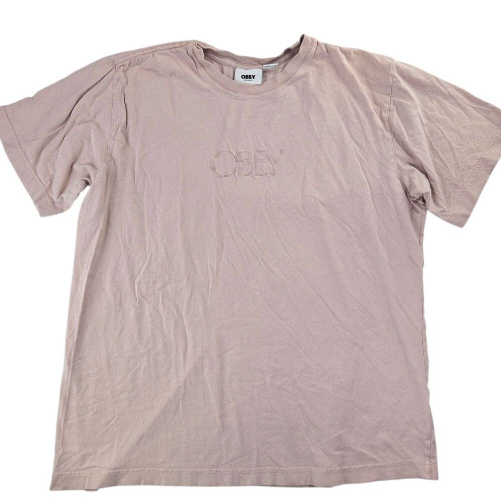 Obey Organic | Monochromatic  Logo T-Shirt | Size Large